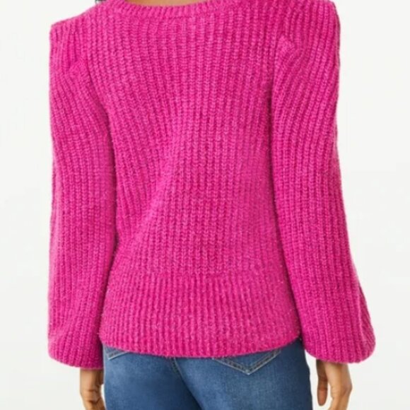 NWT Scoop Women's Soft Tinsel Sweater with Shoulder Detail Size M - Picture 6 of 6